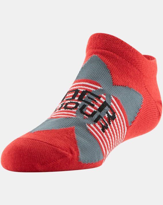 Boys' UA Essential Lite No-Show Socks 6-Pack, Red, pdpMainDesktop image number 2